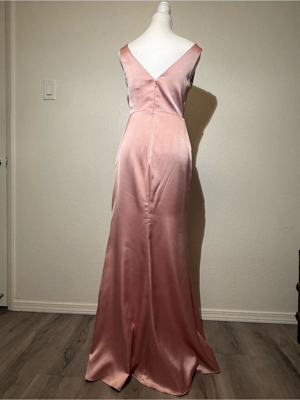 Revelry Satin Wrap Maxi Dress in Dusty Rose - Picture 2 of 3